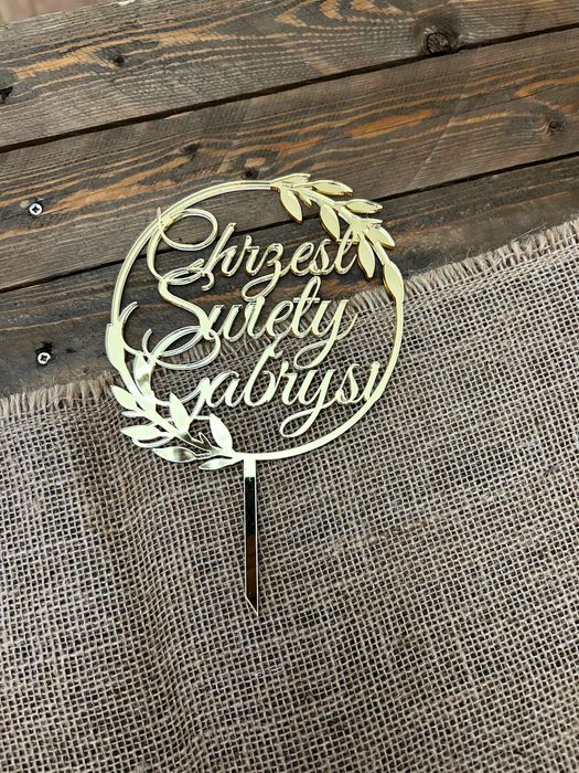 Topper na tort Chrzest Święty Gabrysi plexi