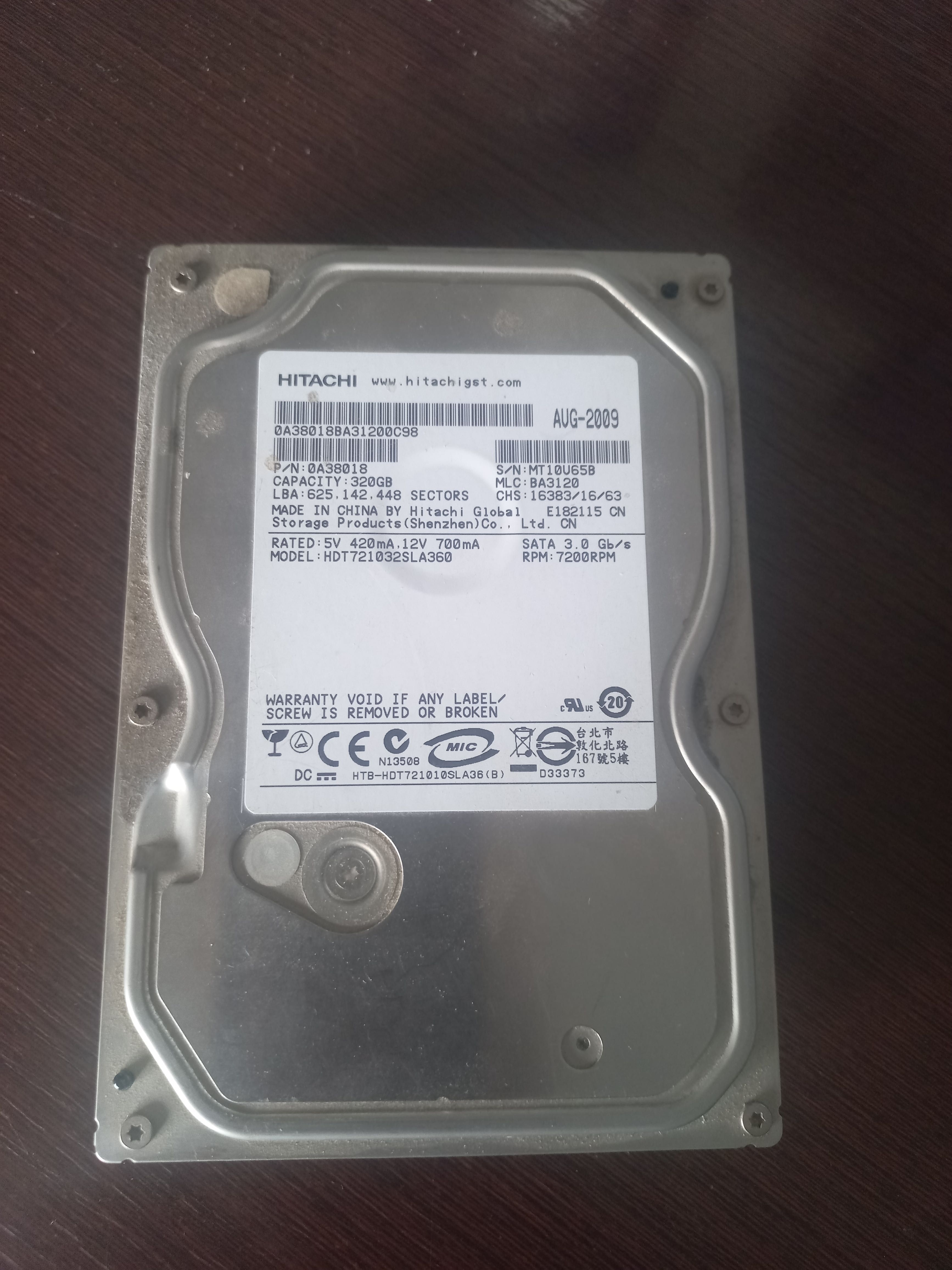 HDD WesternDigital 1Tb/Hitachi 320Gb