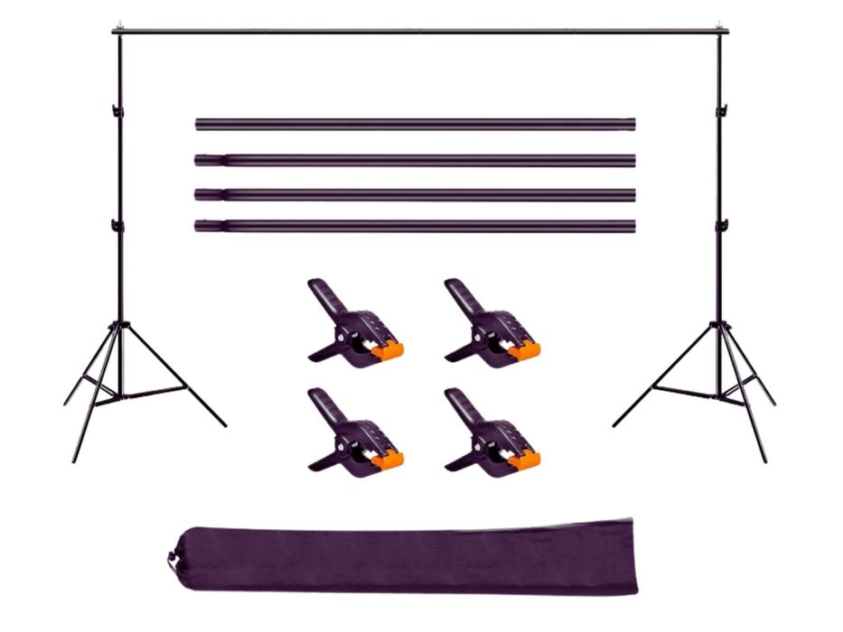 Statyw do Tła Fotograficznego Teł Zestaw Green Screen 200x300cm GRATIS