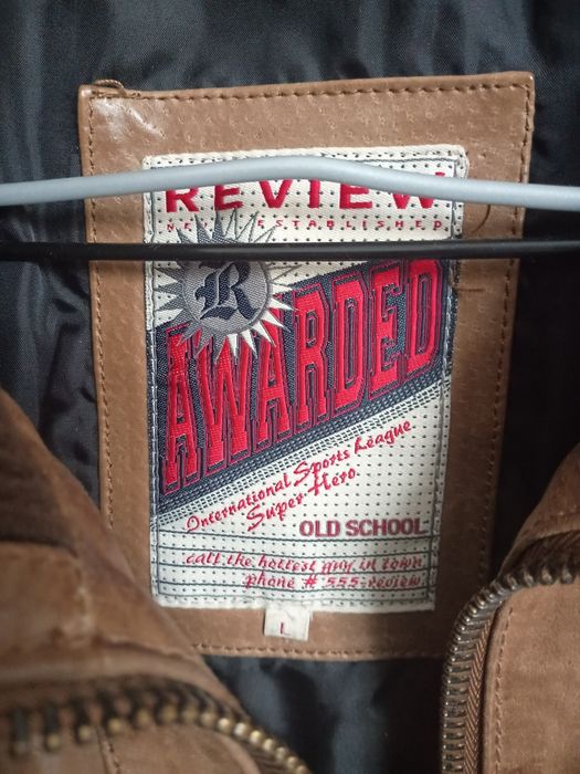 Kurtka skórzana brązowa