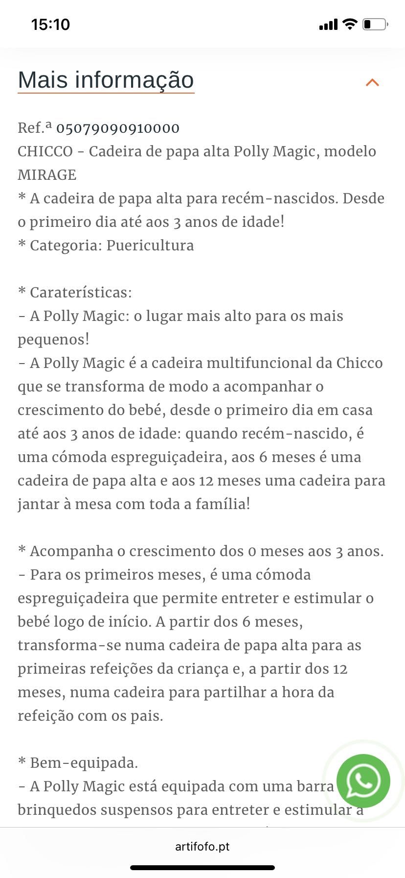 Cadeira Chicco Polly Magic