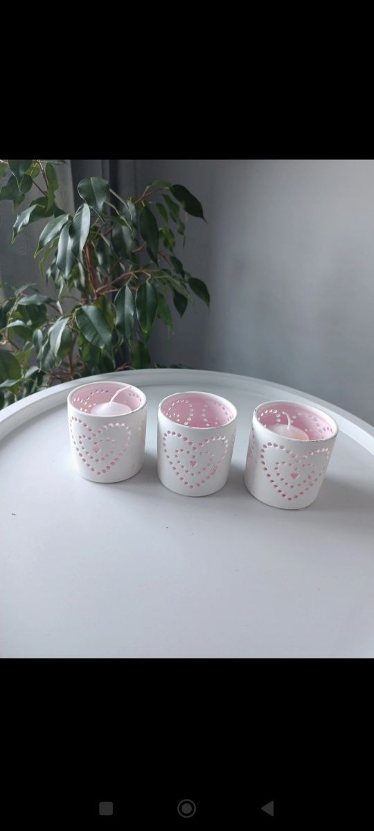 Dekoracje świecznik szklany porcelana szkatułka biżuteria ramka ozdoby