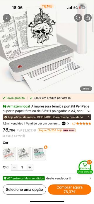 Impressora térmica portátil