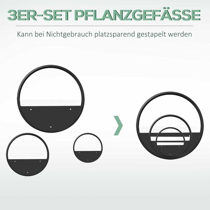 Zestaw 3 doniczek, pojemnik na sukulenty, kaktusy, wazon do salonu,