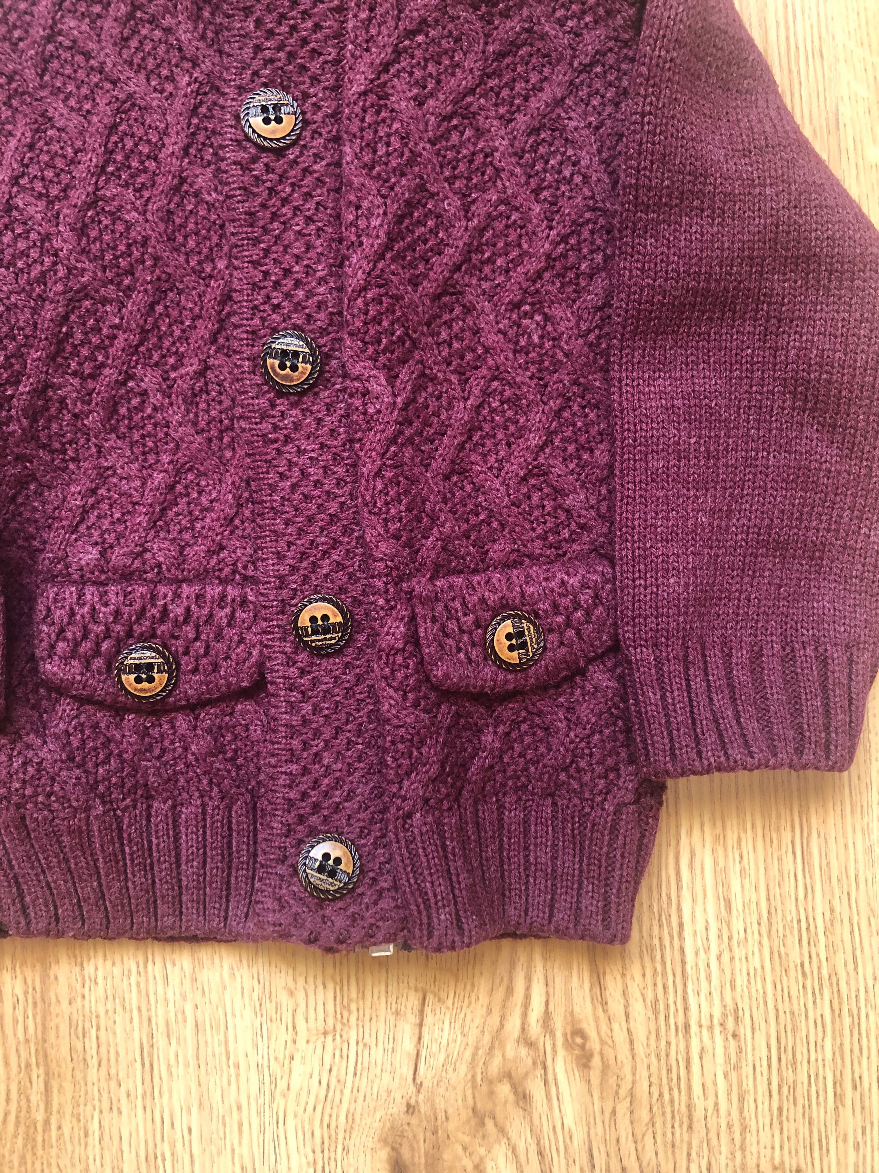 Sweter bordowy niemowlęcy dla chłopca lub dziewczynki, rozmiar 80