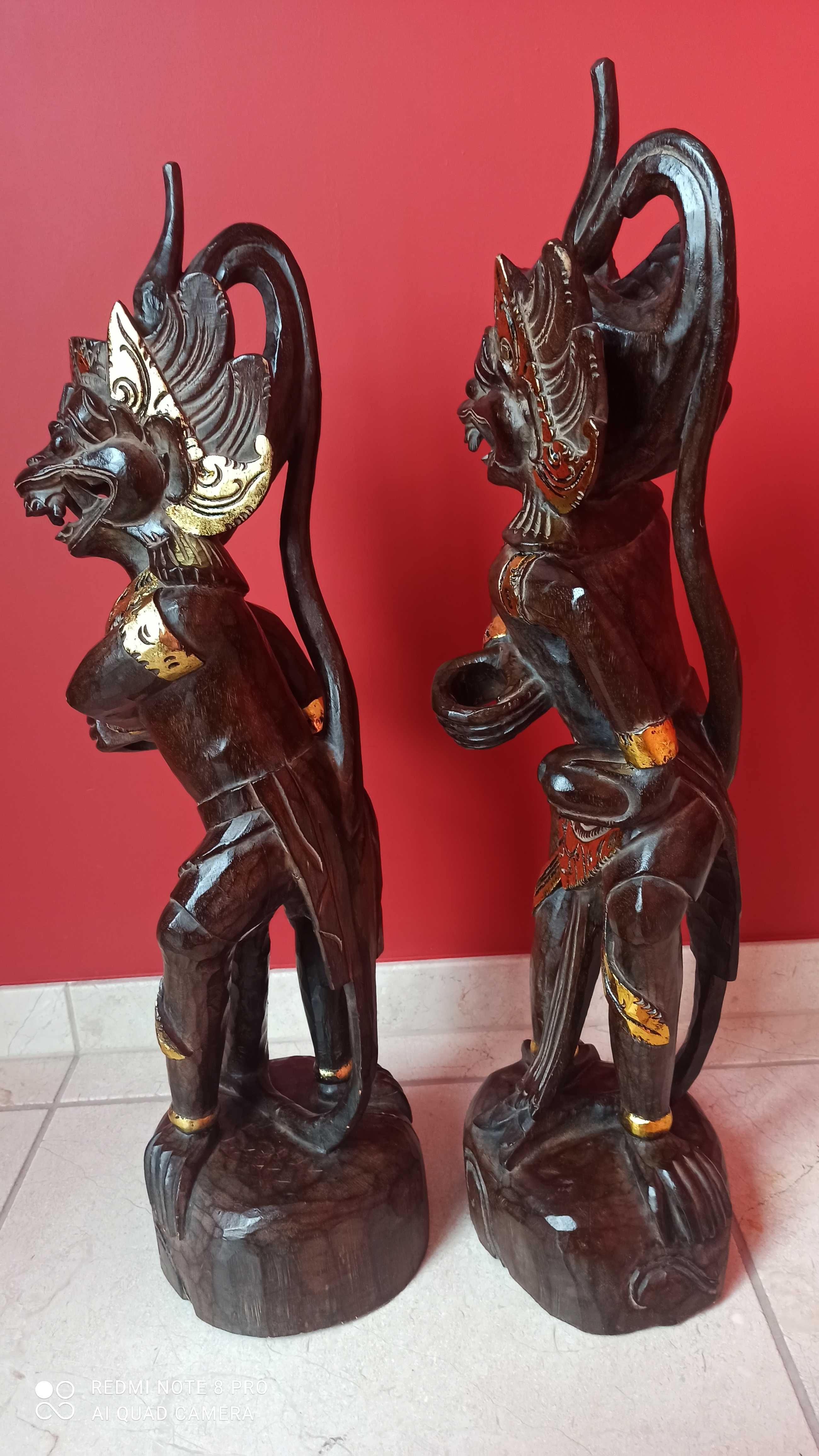 Figurki Indyjskie drewniane Buddyjscy Strażnicy
