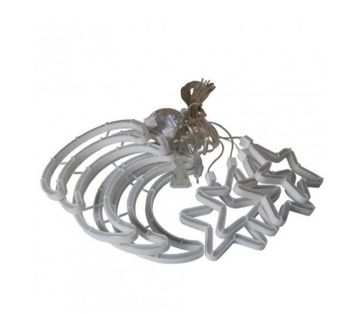 Гірлянда штора неонова Місяць і зірки 150led  Вулична