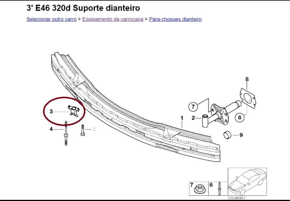 Casquilho de montagem BMW E46 320d