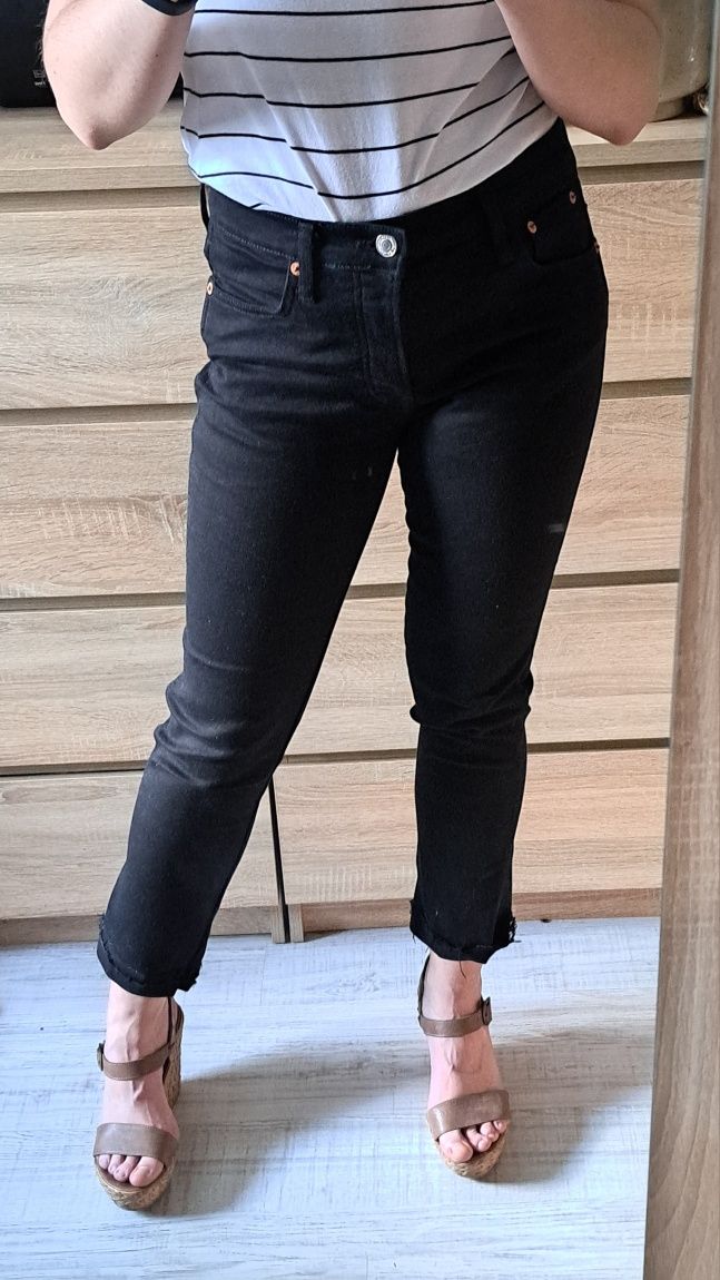 Spodnie jeansowe r. 38 czarne full length