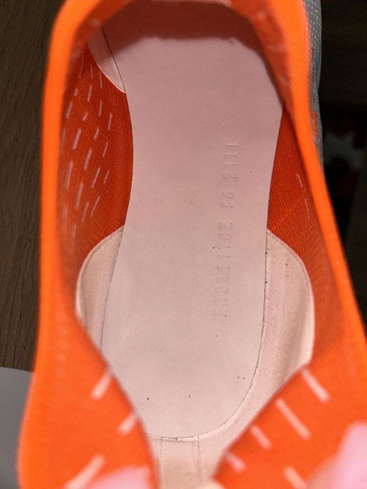 Buty Hermes Knit sneackers Ladies White x Orange Eclair