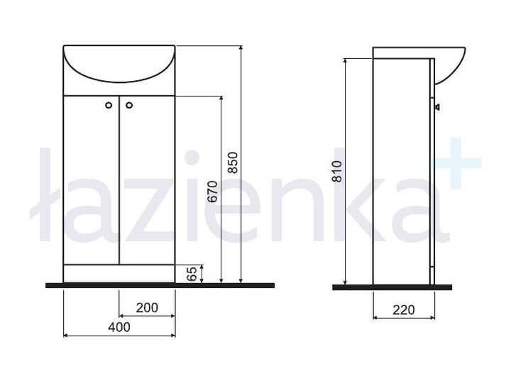Szafka z umywalką 40cm nowa KOŁO
