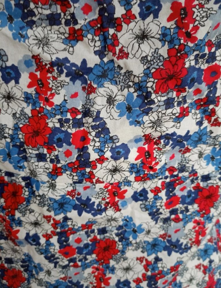 Sukienka H&M maxi z falbaną, rozmiar 40, w kwiaty