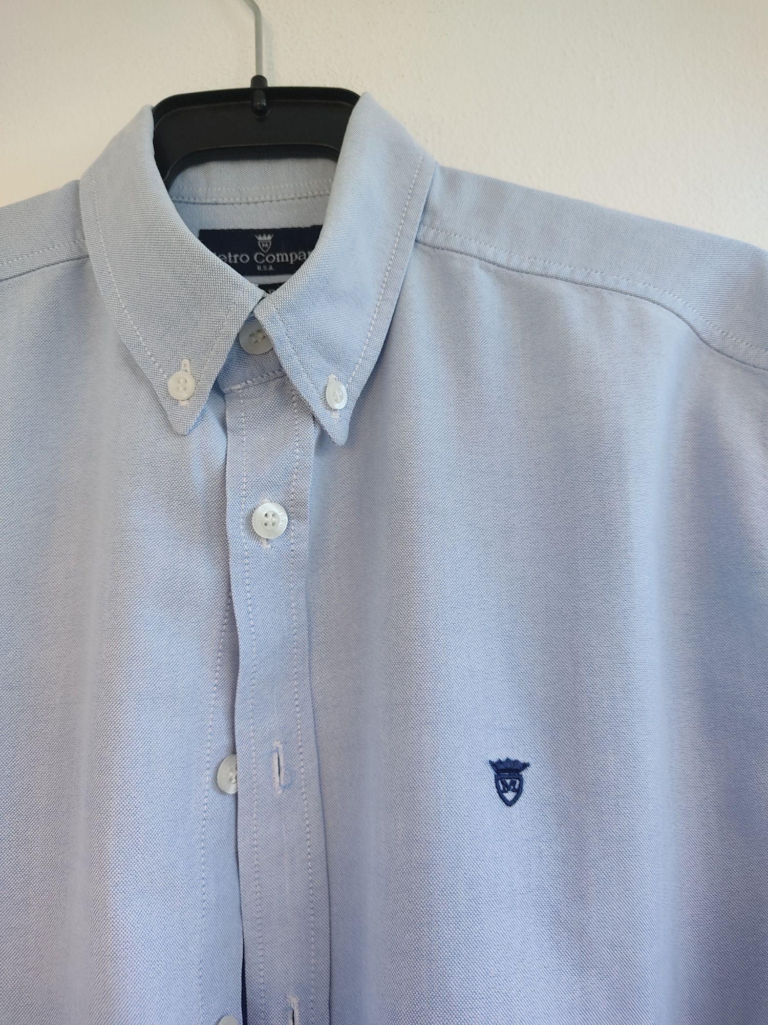 Camisa algodão Oxford azul claro NOVA, Metro Company