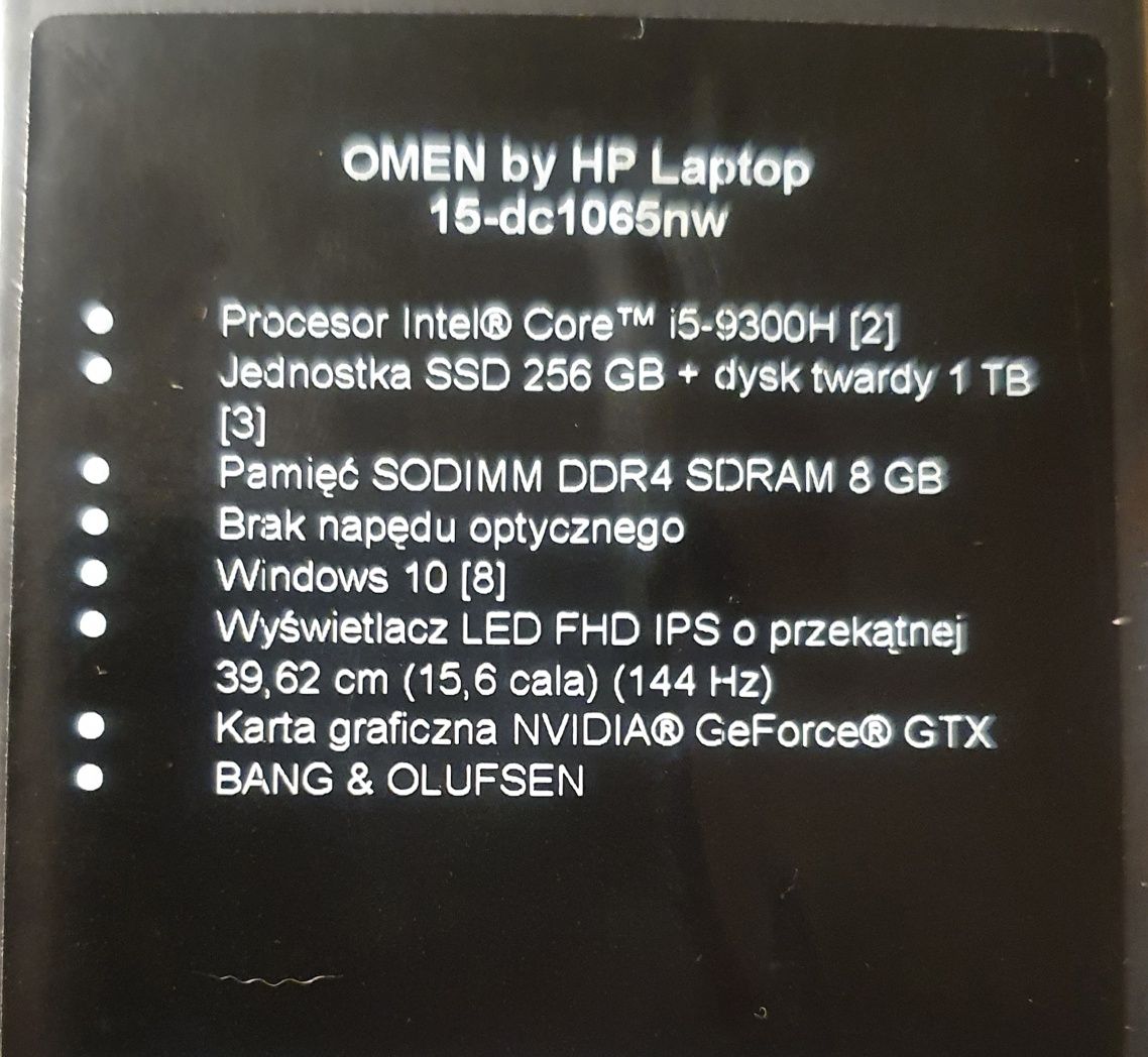 Laptop HP Omen matryca 144hz 24gb Ram gratis podkładka chłodząca