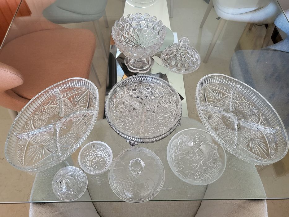 Conjunto 6 peças vidro de mesa