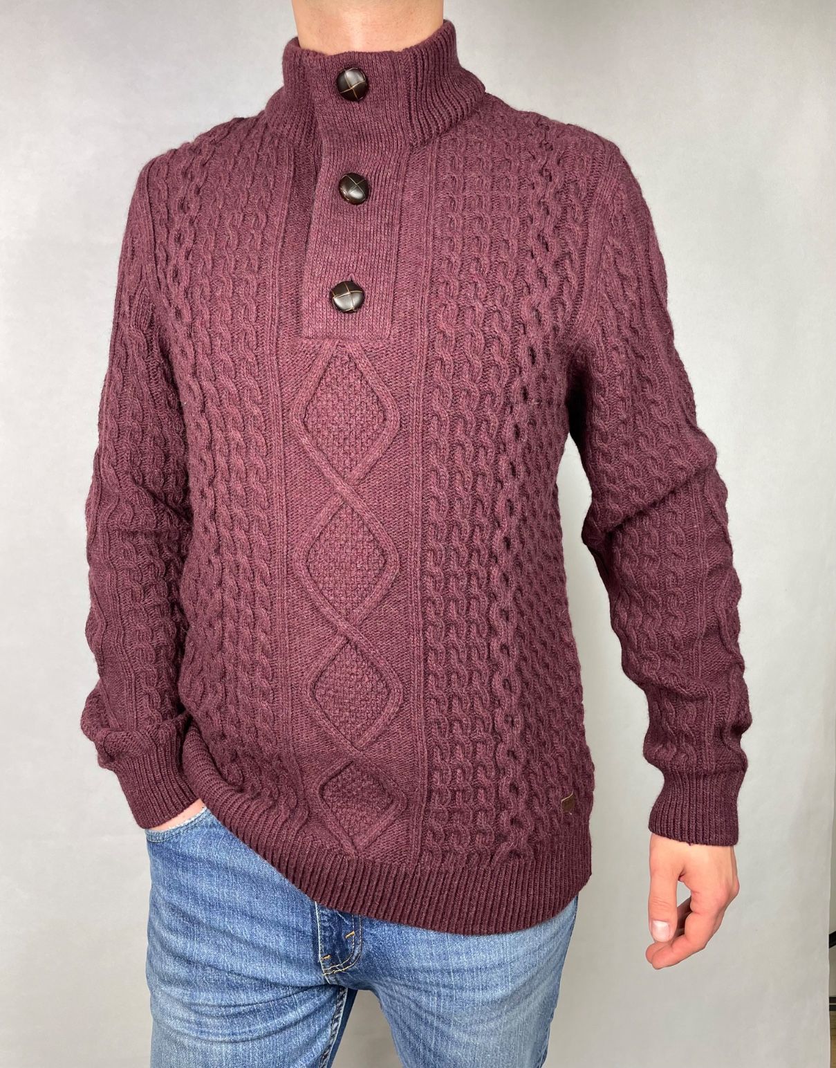 Barbour wełniany sweter cable knit nowy z metką