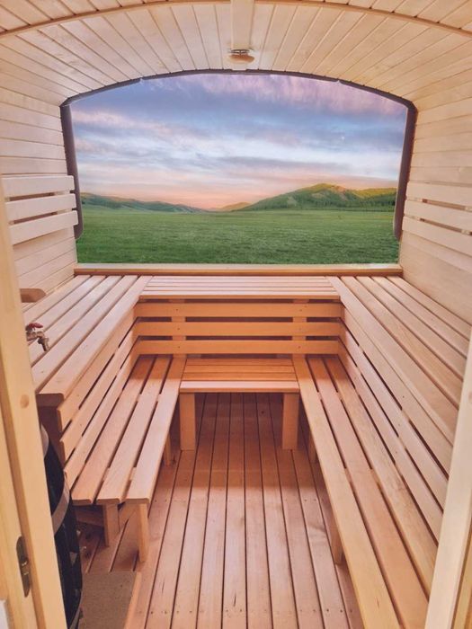 Domek imprezowo-zdrowotny. Sauna parowa i balia.