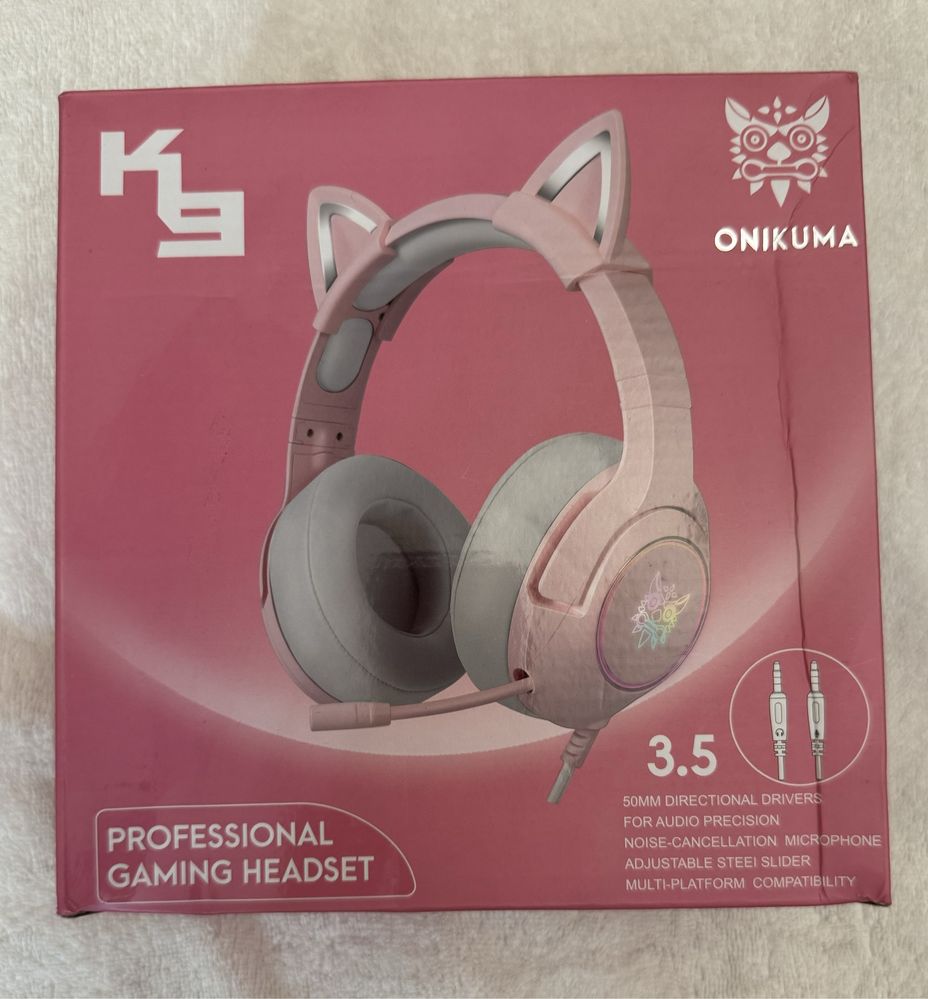 Навушники Onikuma K9 Cat Ear 3.5mm Pink.