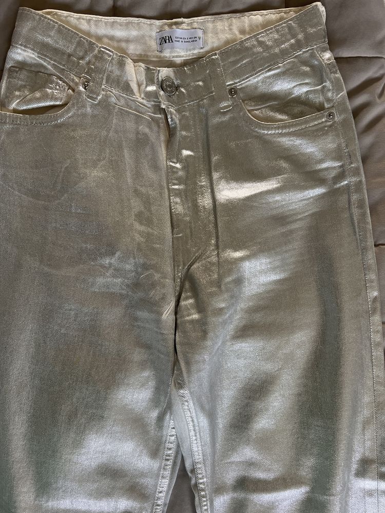 Spodnie srebrne Zara
