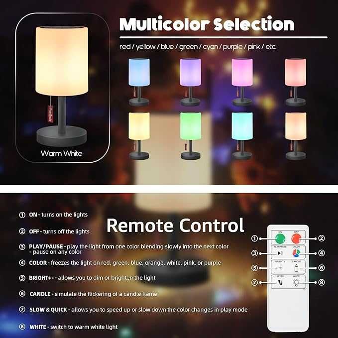 Сонячна настільна лампа для вулиці, 2-в-1  RGB,  водонепроникна IP44