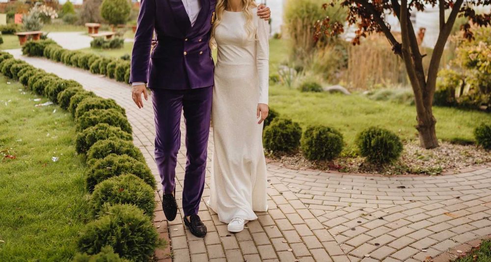 Suknia ślubna/wieczorowa. Rozm S/M, wycięte plecy