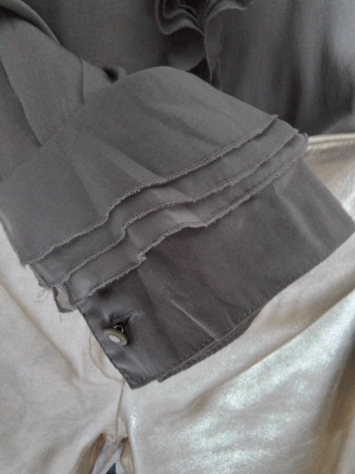 Bluza jedwabna, kolor taupe, rozmiar M-L