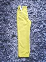 Spodnie 7/8 materiałowe, żółte, wysoki Stan, nowe, Zara Basic XS