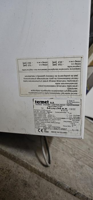 Kocioł dwufunkcyjny Termet Minimax Eco – sprawny, okazja!