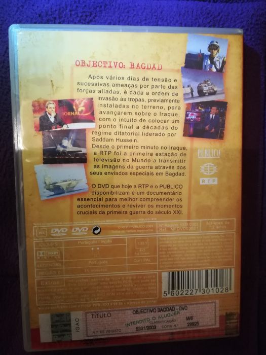 DVD "Objectivo: Bagdad" (grande documentário/PT)