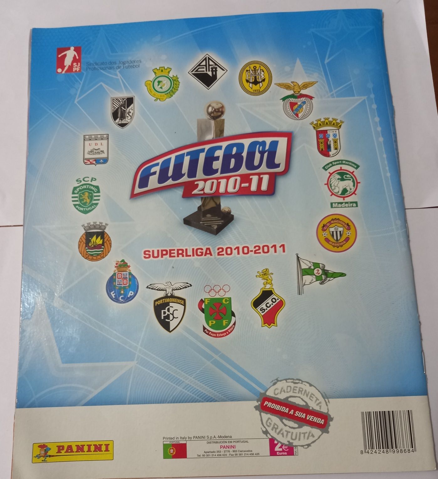 caderneta cromos Superliga de futebol 2010/2011 sem colagens