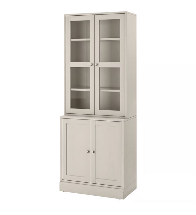 Armário Cinzento com Vitrine