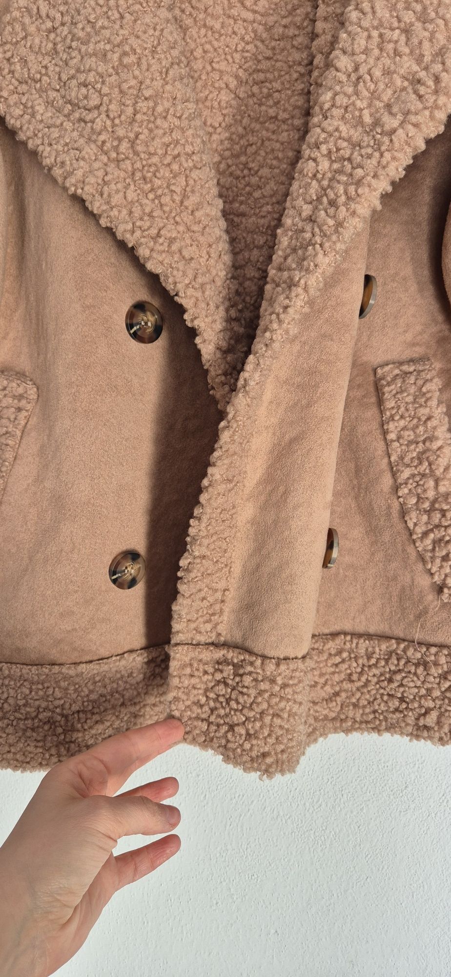 Brązowy kożuszek New Collection oversize