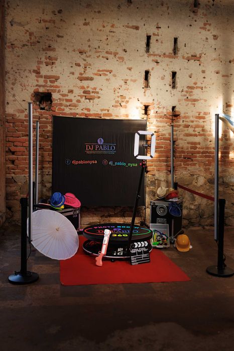 Wynajem Fotobudka 360°,Maszyna do ciężkiego dymu,Fontanny iskier