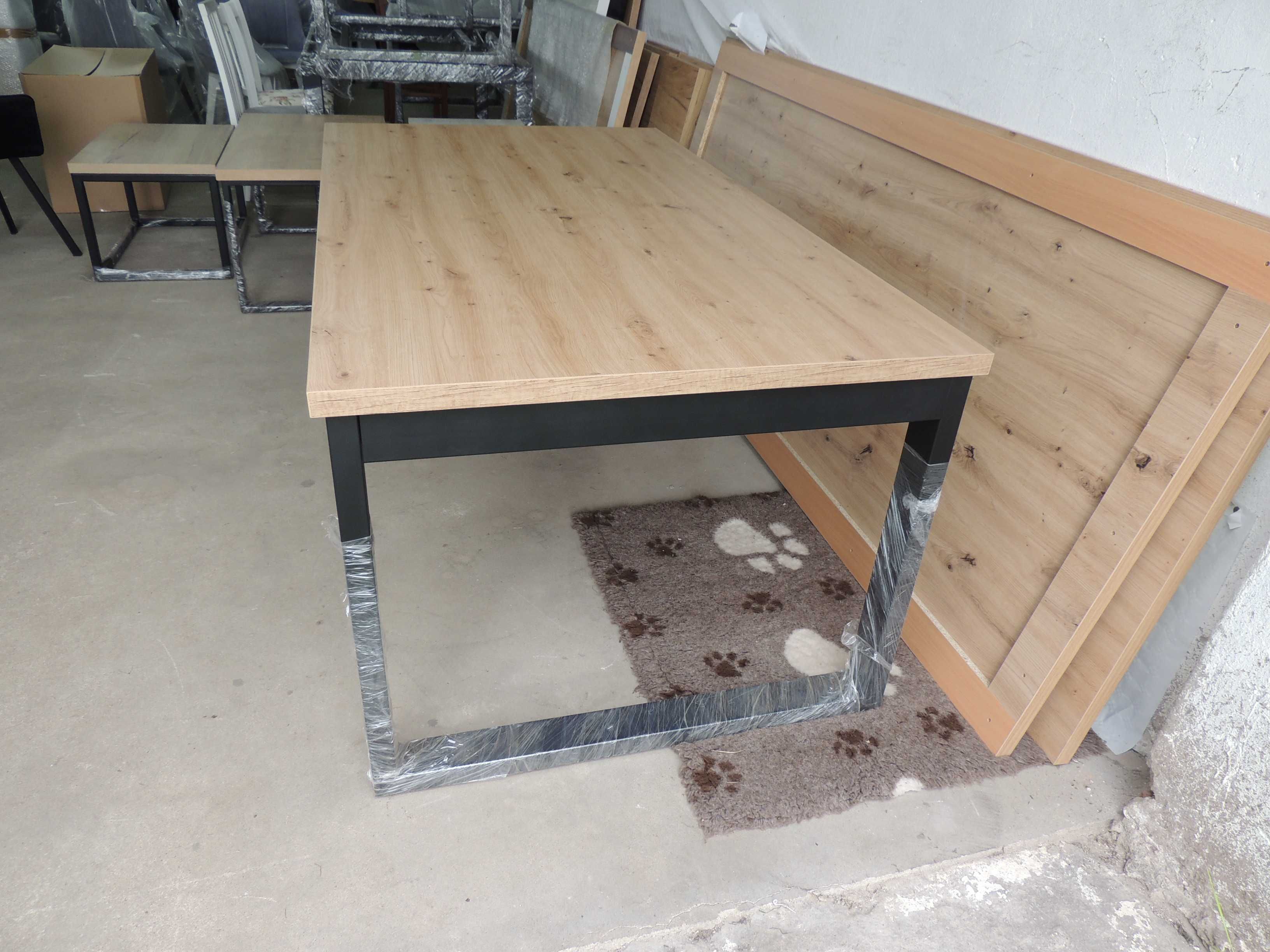 Stół Rozkładany LOFT industrialny 180x100+2x45 Dostawki EGGER