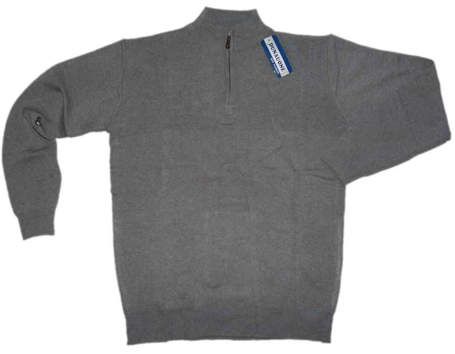 Duży męski SWETER swetr z zamkiem 4XL szer.130-140 cm SZARY nadwymiar