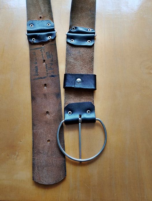 Moja garderoba. Czarny pas. Z bukatowej skóry. Szer. 6 cm.