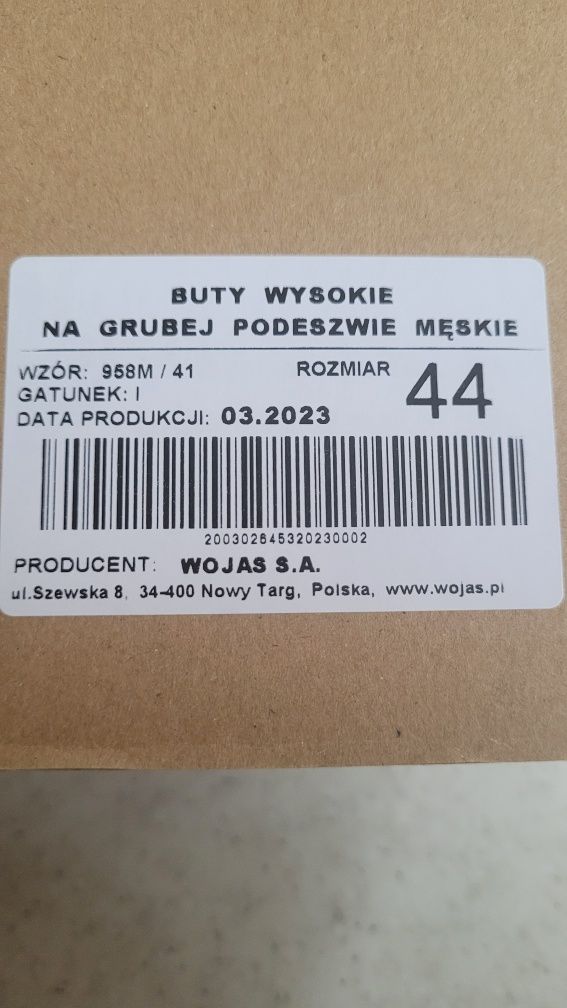 Buty wysokie Wojas 44