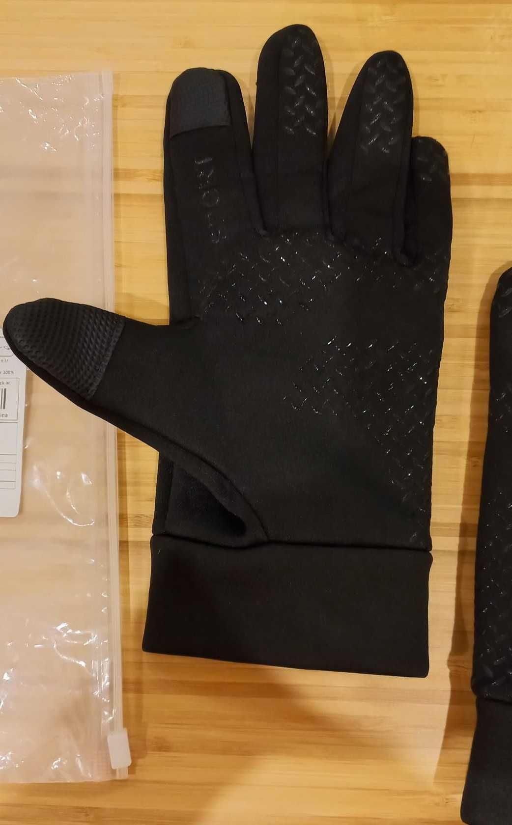 Luvas de Proteção Contra o Frio de Veludo para Homens Pretas Tam. M