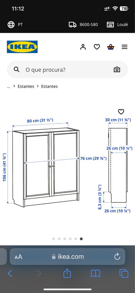 Estante Billy com portas Oxberg