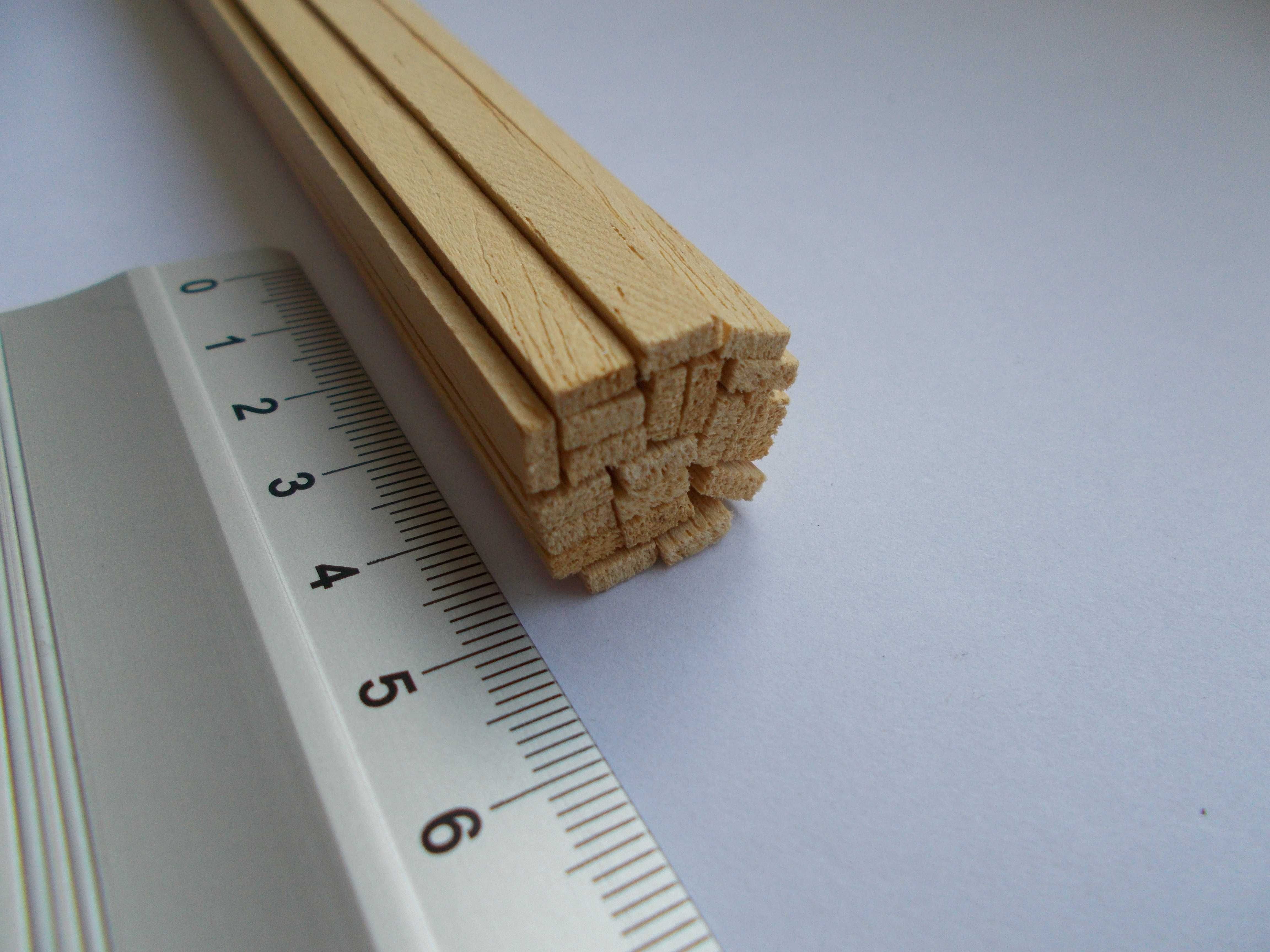 Deseczki deski modelarskie balsa 20 szt 2x5mm modelarstwo