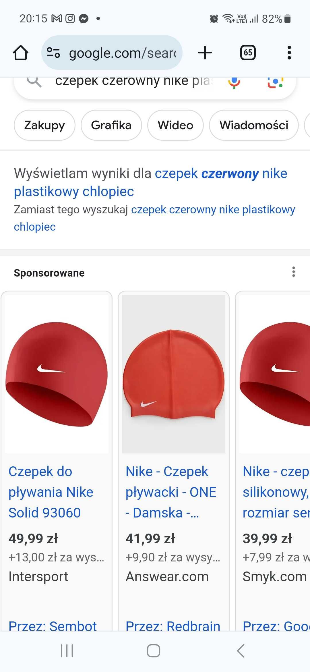 Czepwk pływacki chłopiec