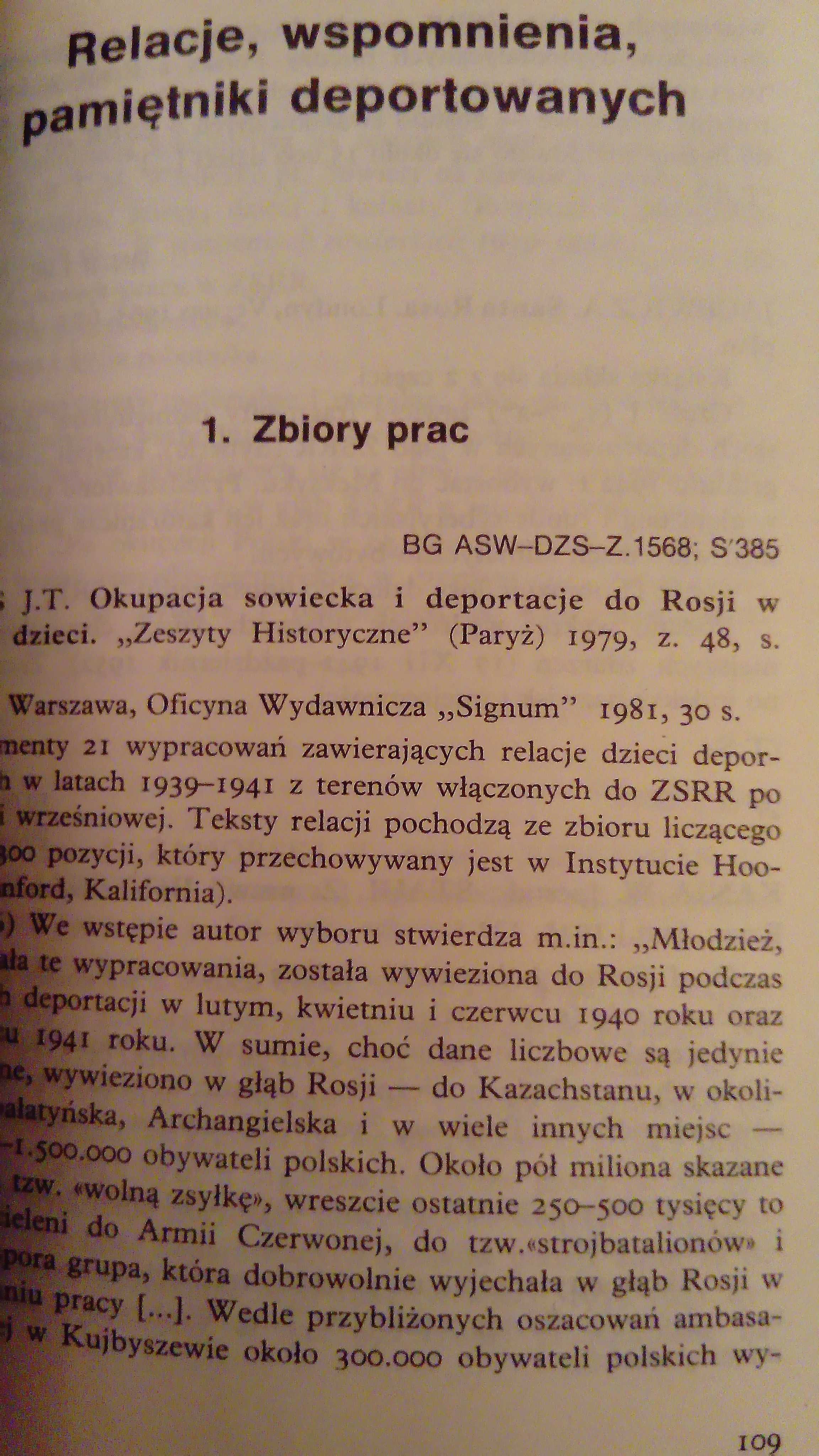 "Deportacje i przemieszczenia ludności polskiej w głąb ZSRR 1939-45"