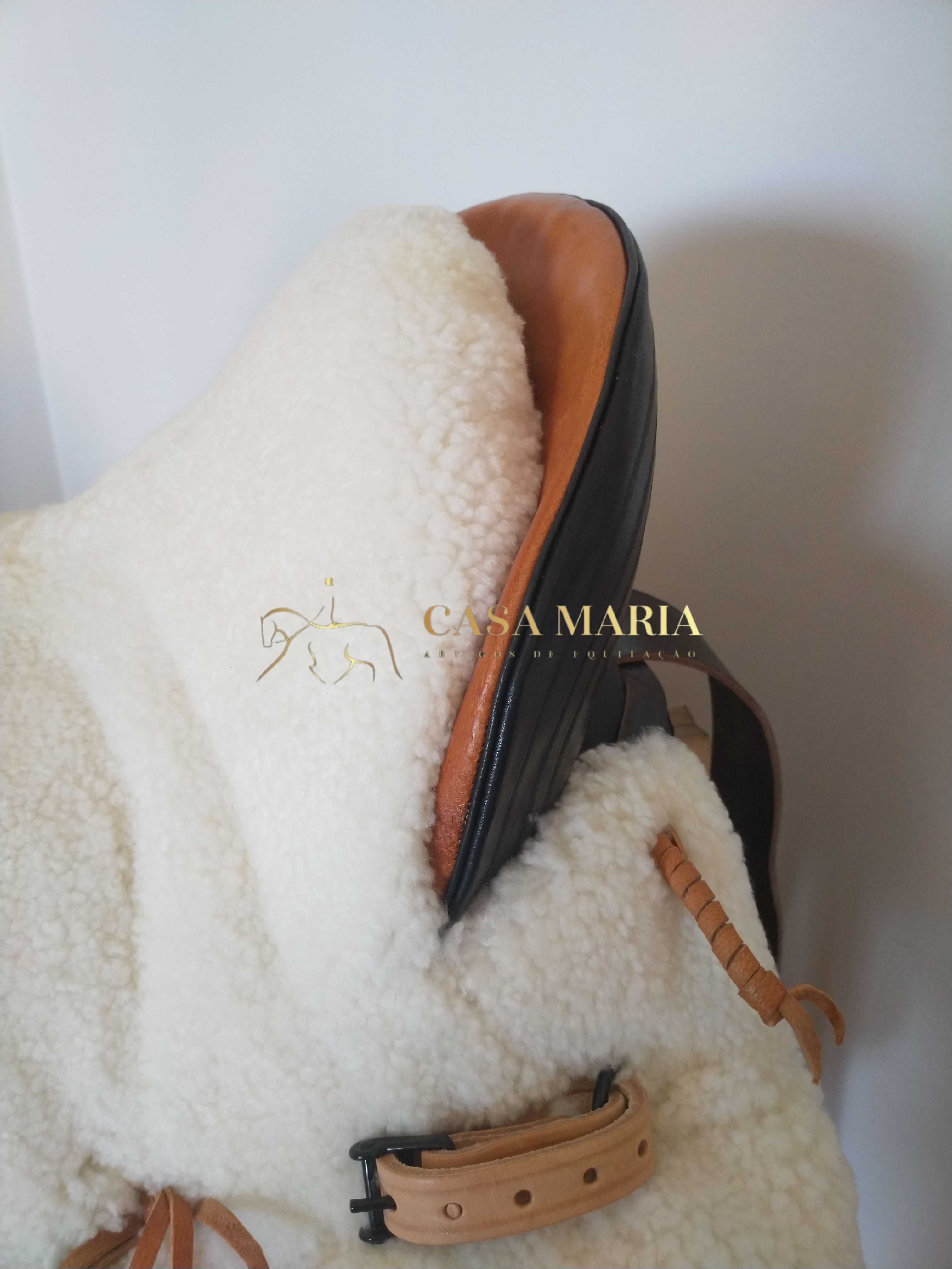 Sela Montura Espanhola Vaso Profundo Completa - Pelo Natural - NOVA