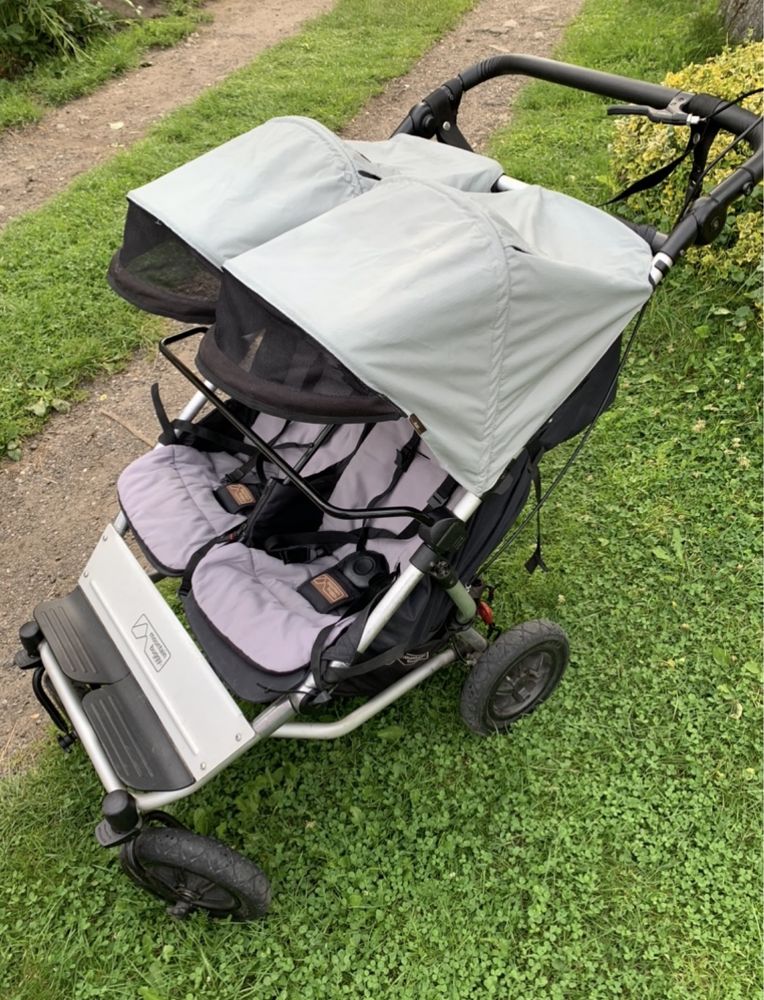 Wózek bliźniaczy obok siebie 2in1 gleboki i spacerówka mountain buggy