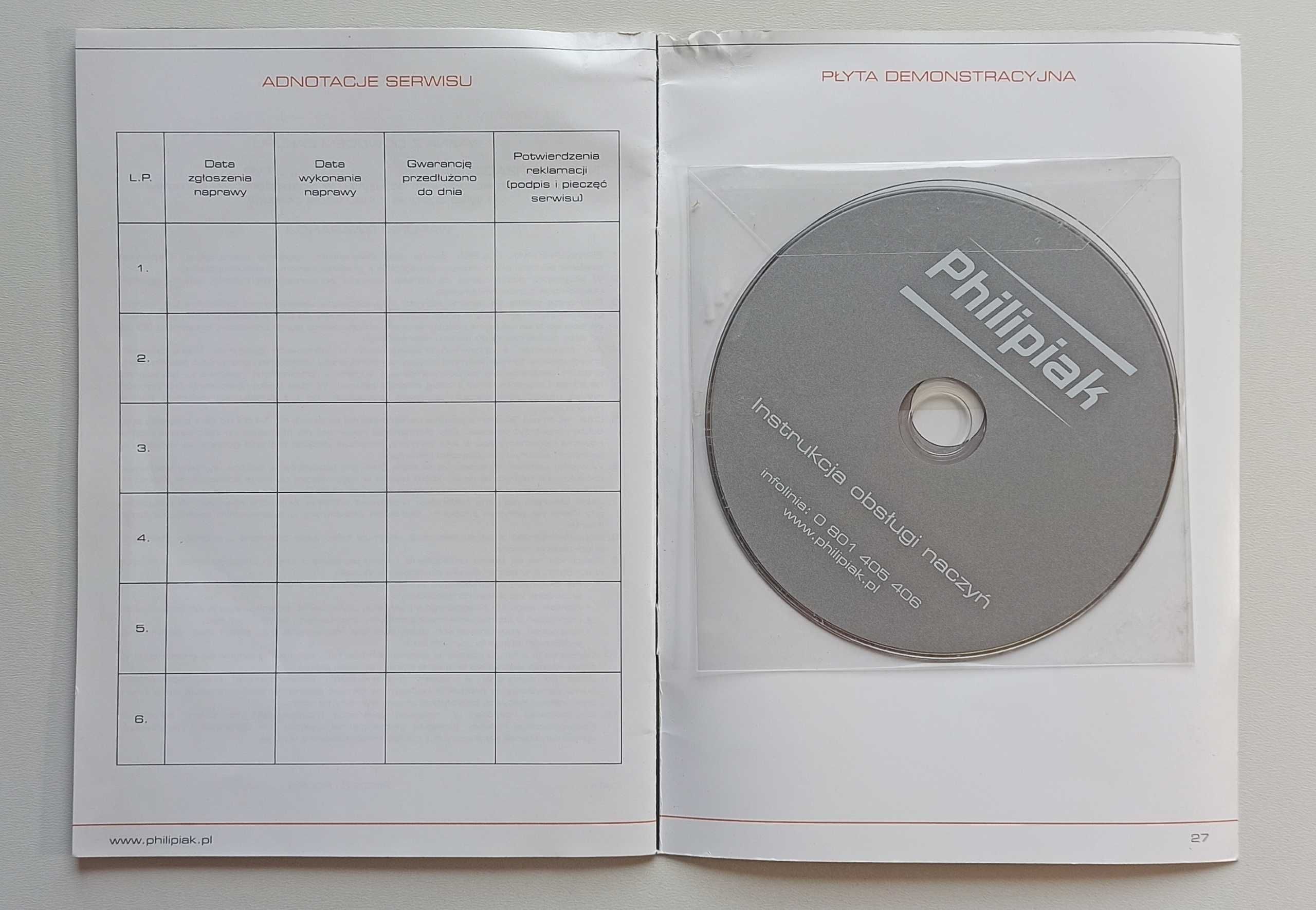 PHILIPIAK - Instrukcja obsługi naczyń + płyta CD