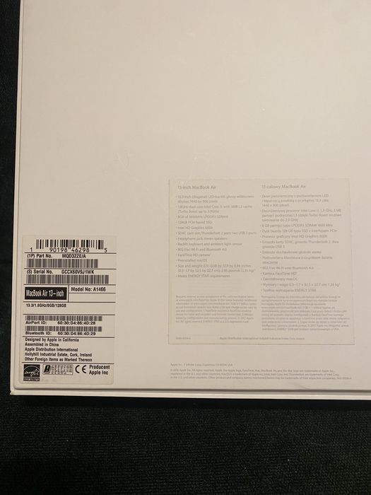 MacBook Air 13” – Model A1466 - do negocjacji