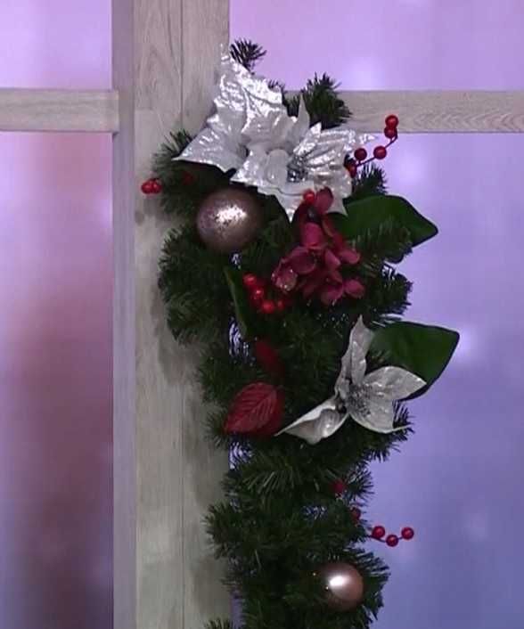 Kompozycja kwiatowa dekoracja Bożonarodzeniowa 92 cm