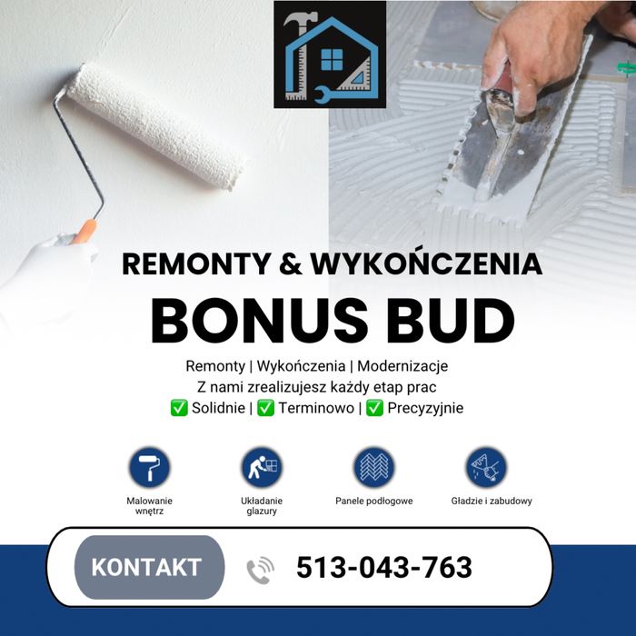 Remonty, malowanie, gładzie Warszawa i okolice