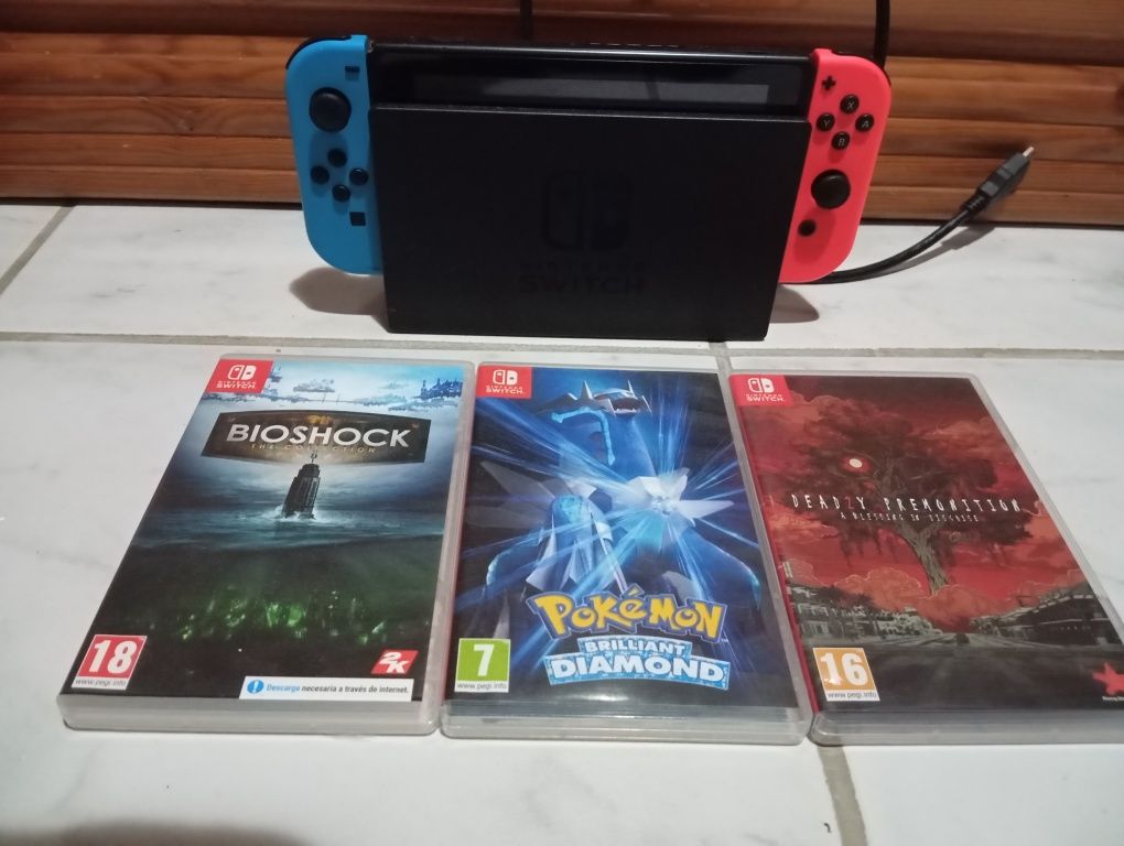 Nintendo Switch V2 + 3 Jogos