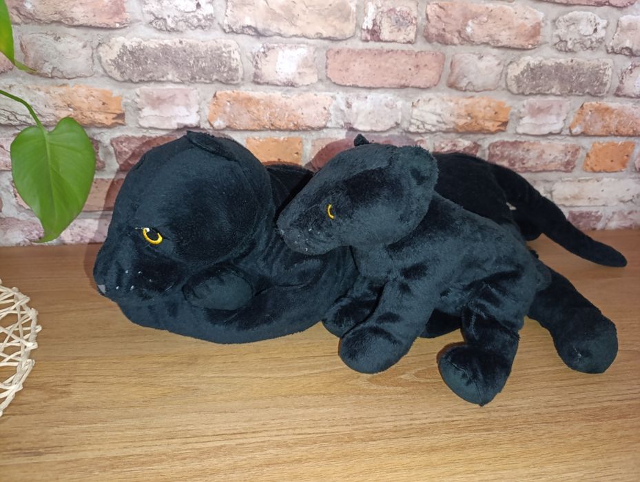 IKEA MODERLIG czarna pantera duża 54cm i mala 28cm zestaw